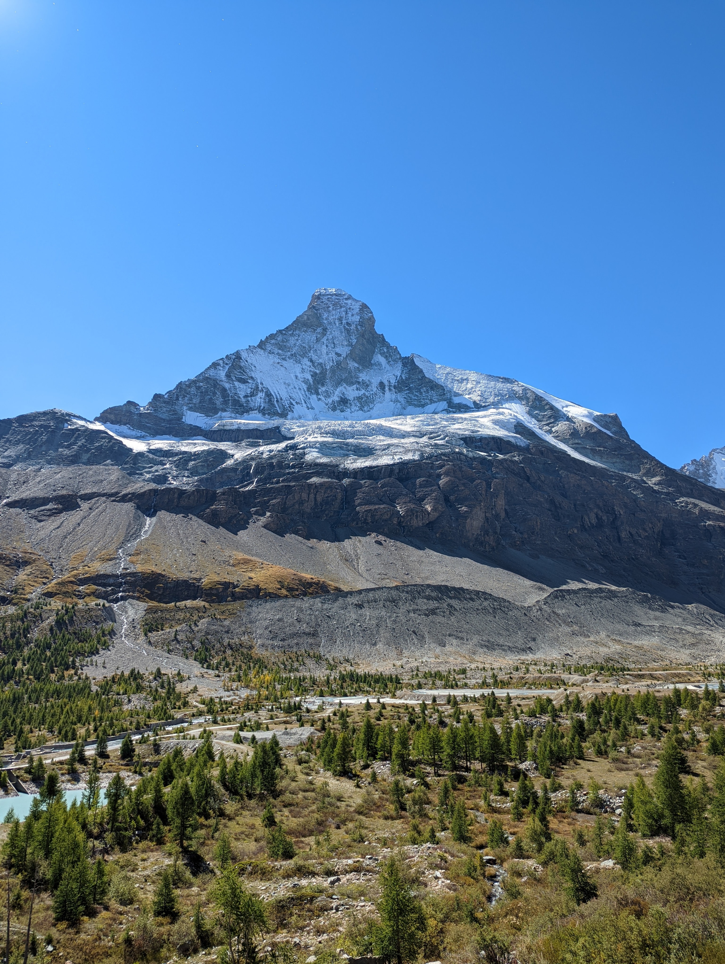 Matterhorn from below, dams in foreground