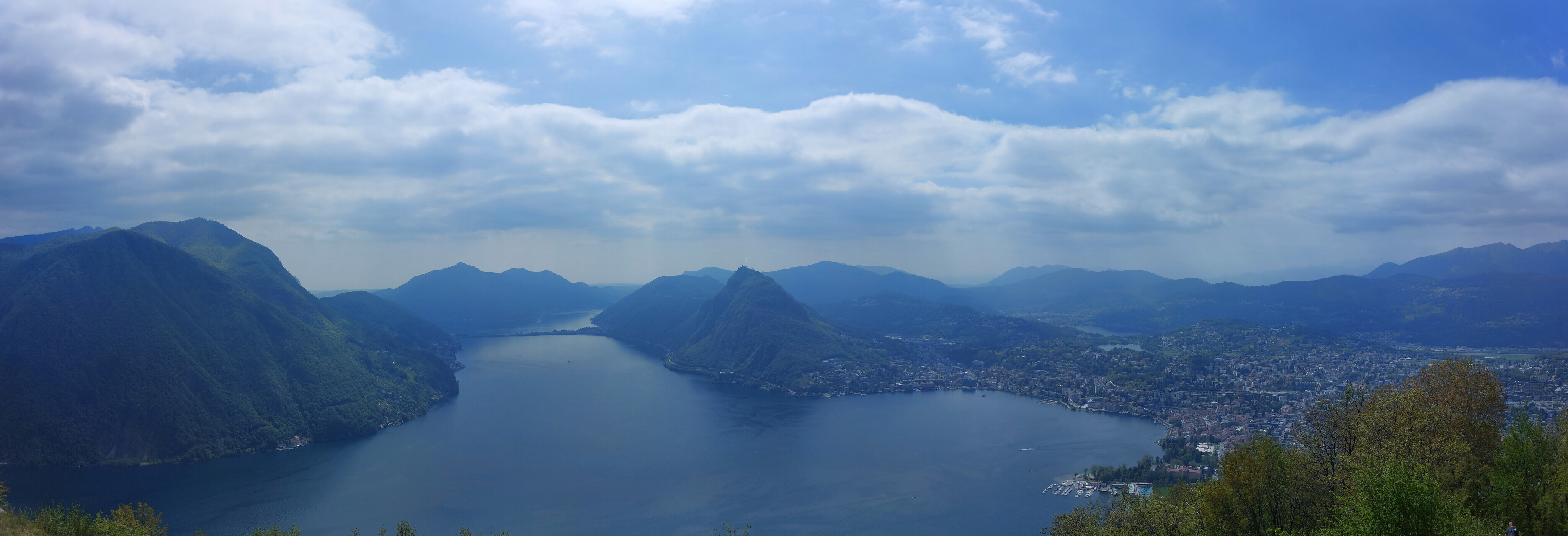 San Salvatore and Lugano from summit of Monte Brè