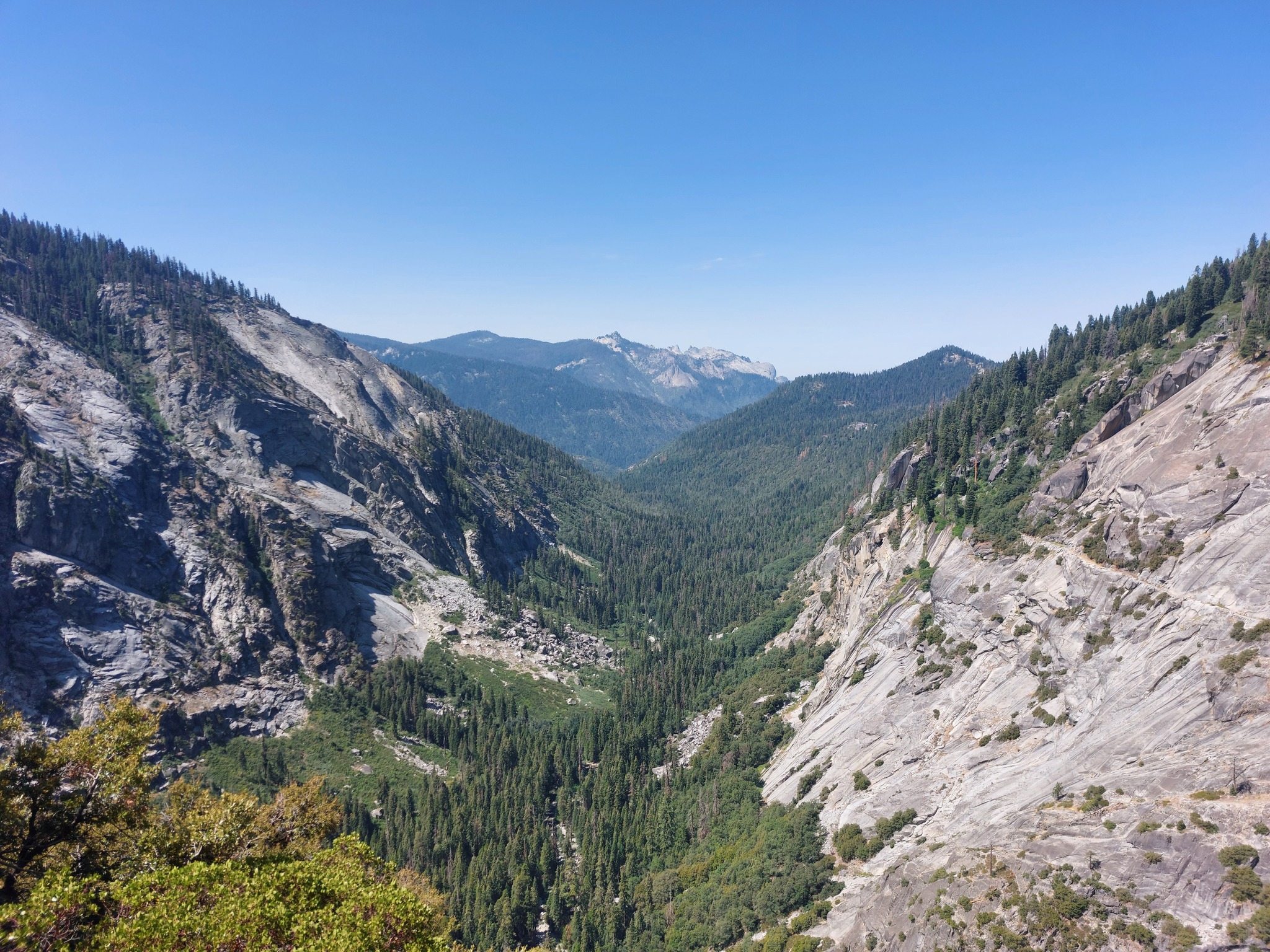 Trail long cliff, looking back the way we came, valley floor