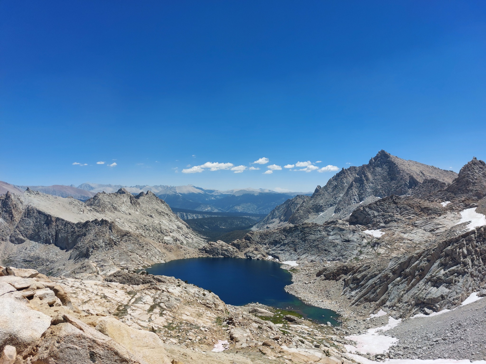 Columbine Lake and Sierras from above